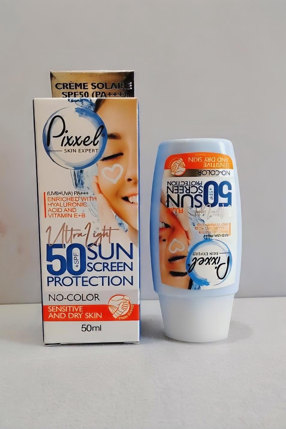 کرم ضدآفتاب فلوئیدی بدون رنگ پیکسل مخصوص پوست های خشک و حساس
